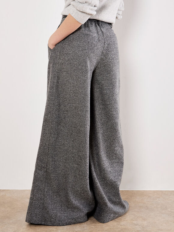 Woven Wide Leg Trousers, Grey, large