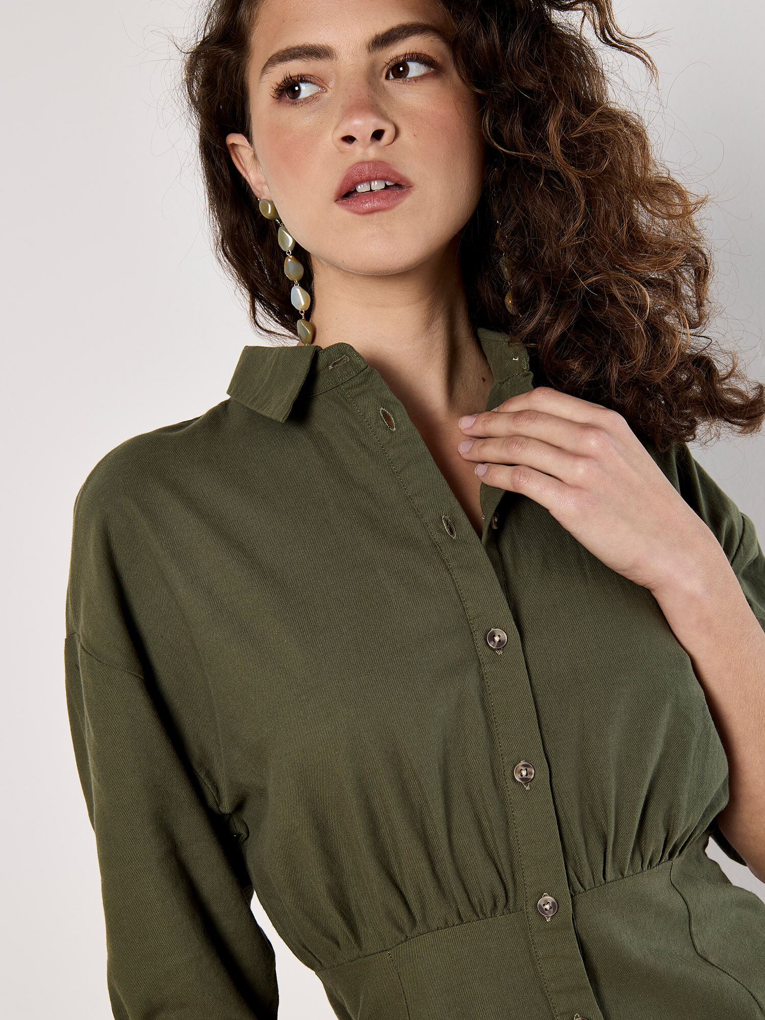 ワンピース THE DRESS #58bicolor twill shirts dress ≪通常販売≫【THE DRESS #58】bicolor twill shirts dress