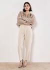 Luxe Faux Fur Cropped Jacket, Grey, large