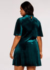 Curve Velvet Mini Dress, Green, large