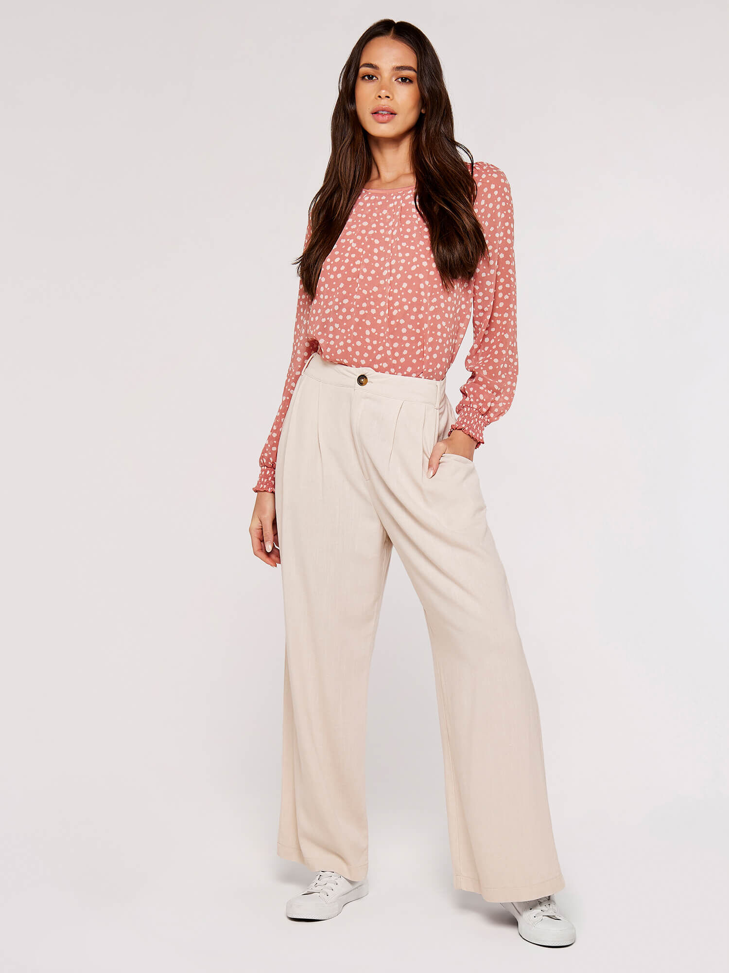 Irregular Dot Long Sleeves Top
