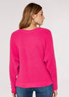 Fluffy Ribbed Jumper, Fuchsia, large