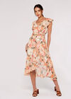 Floral Ruffle Wrap Dress, Mint, large