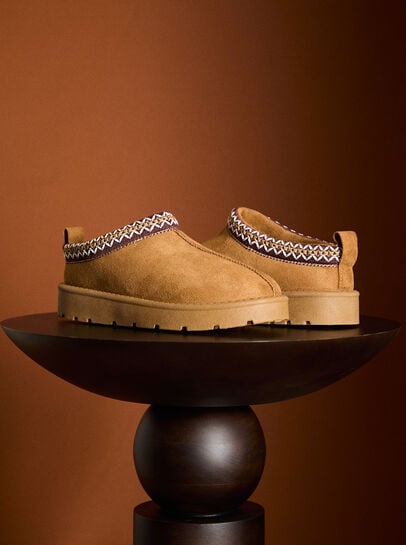 Faux Fur Lined Suede Slipper Boot