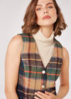 Checked Pinafore Mini Dress, Brown, large
