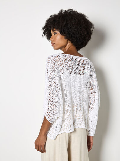 Mesh Popcorn Knit Kaftan Top