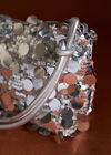 Sequinned Shoulder Bag, Silver, large