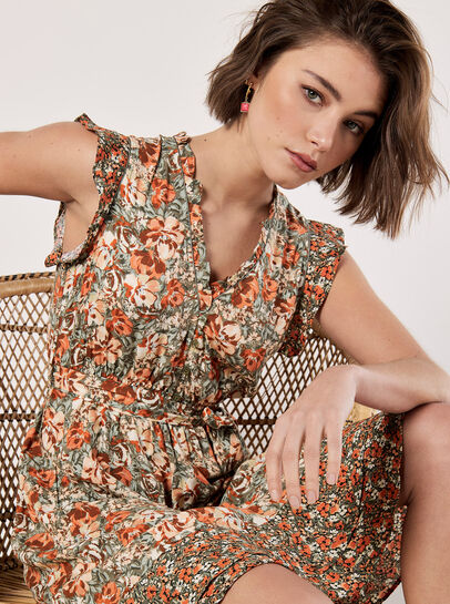Ditsy Floral Ruffle Mini Dress