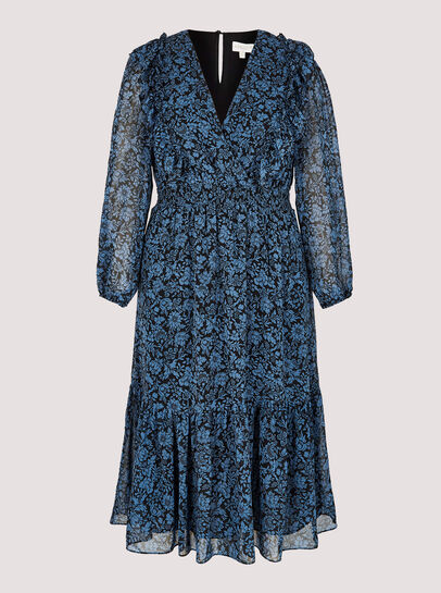 Curve Silhouette Floral Midi Dress