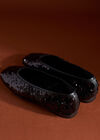Sequin Embellished Ballerina Shoes, Black, large