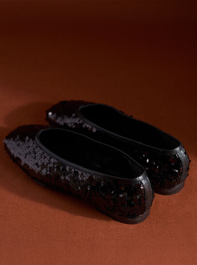 Sequin Embellished Ballerina Shoes