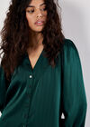 Satin Self-Stripe Blouse, Green, large