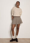 Heritage Check Skater Mini Skirt, Brown, large