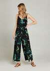 Banana Leaf Print Jumpsuit, Black, large