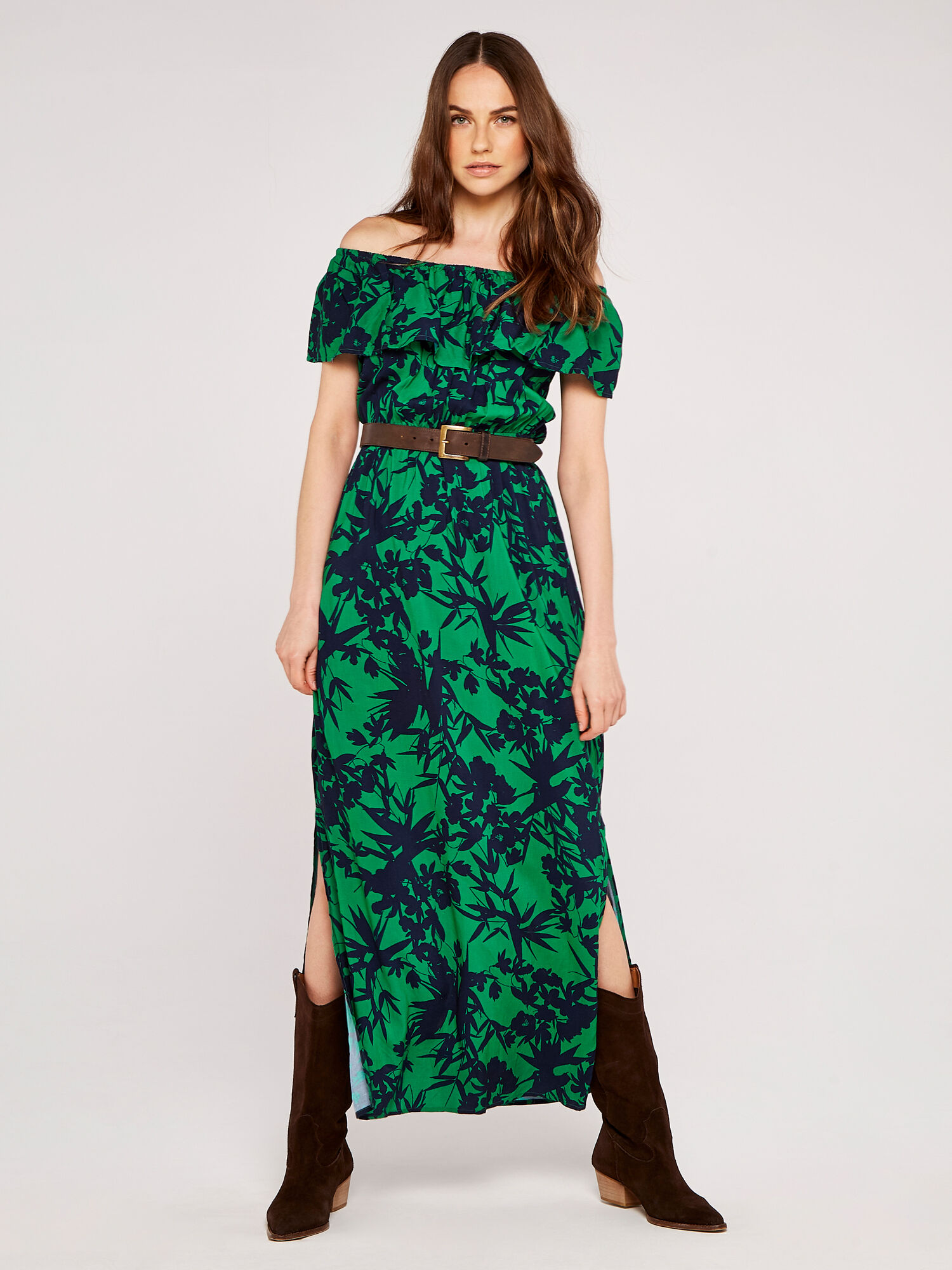 Tropical bardot hotsell dress