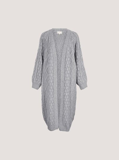 Chunky Cable Knit Longline Cardigan
