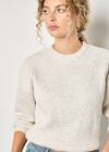 Waffle Rib Knit Soft Jumper, Stone, large