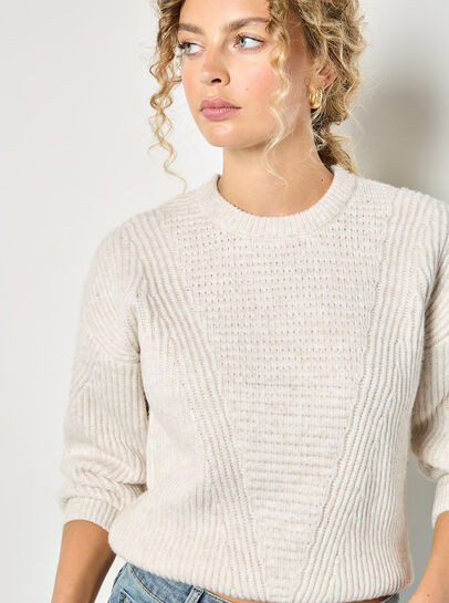 Waffle Rib Knit Soft Jumper
