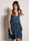 Floral Ruffle Tiered Mini Dress, Blue, large