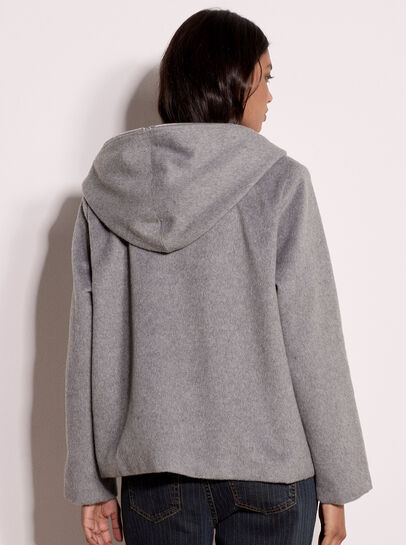 Wool-Look Hooded Jacket