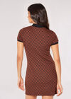 Chevron Jacquard Knit Mini Dress, Rust, large