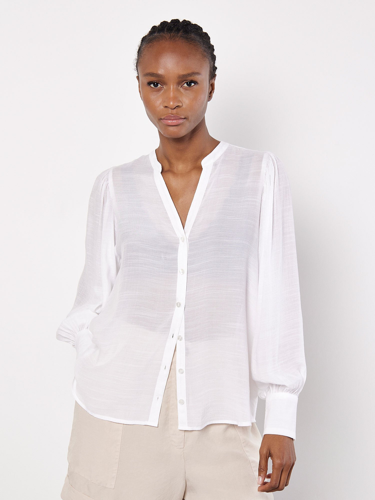 Chemise En Tissu Flamme A Col Grand Pere Vetements Apricot