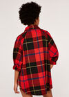 Oversized Plaid Shirt, Red, large