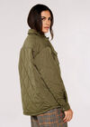 Collared Quilted Jacket, Khaki, large
