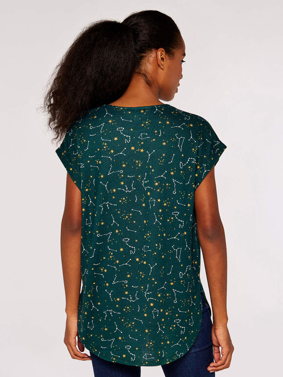 Constellation Short Sleeve Top, Green, large