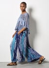 Tie Dye Crinkle Palazzo Trousers, Navy, large