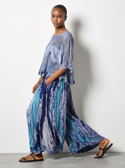 Tie Dye Crinkle Palazzo Trousers