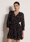 Vintage Ditsy Floral Mini Dress, Mauve, large