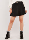 Chevron Jacquard Skirt, Black, large