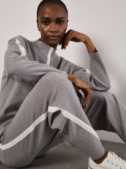 Mock Neck Mono Stripe Jumper