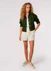 Linen Crop Jacket, Green, large