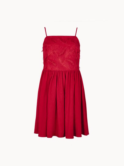 Eyelash Embroidered Cami Mini Dress