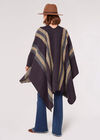Bold Stripe Blanket Cape, Blue, large