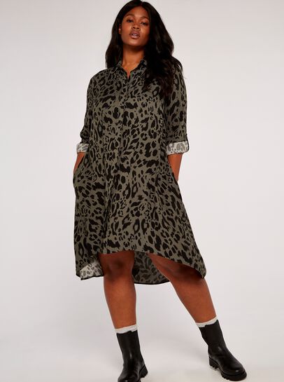 Curve Cheetah Shirt Dress