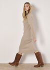 Roll Neck Kntted Midi Dress, Stone, large
