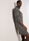 Chunky Knit Jumper Mini Dress, Dark Grey - Charcoal, large