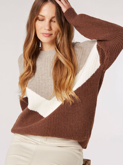 Chunky Chevron Block Jumper