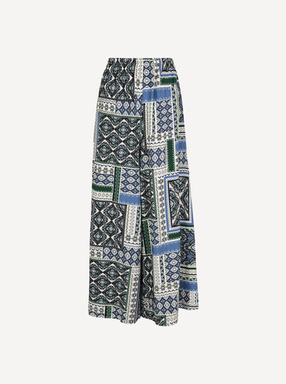 Folk Patchwork Wide Leg Trousers