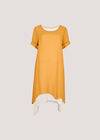 Slub Shimmer Tunic Mini Dress, Mustard, large