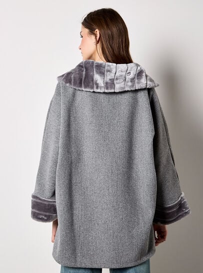 Faux Fur Zip Fleece Jacket