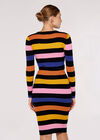 Striped Knitted Midi Dress, Black, large