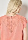 Crochet Insert T-Shirt, Coral, large