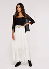 Popcorn Knit Shrug, Black, large