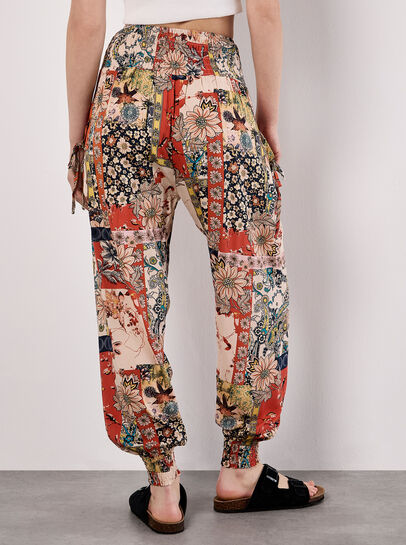 Patchwork Floral Woven Joggers