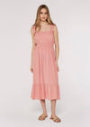 Check Smocked Midi Dress, Pink, large