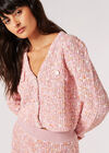 Multi-Coloured Marl Knit Cardigan, Pink, large